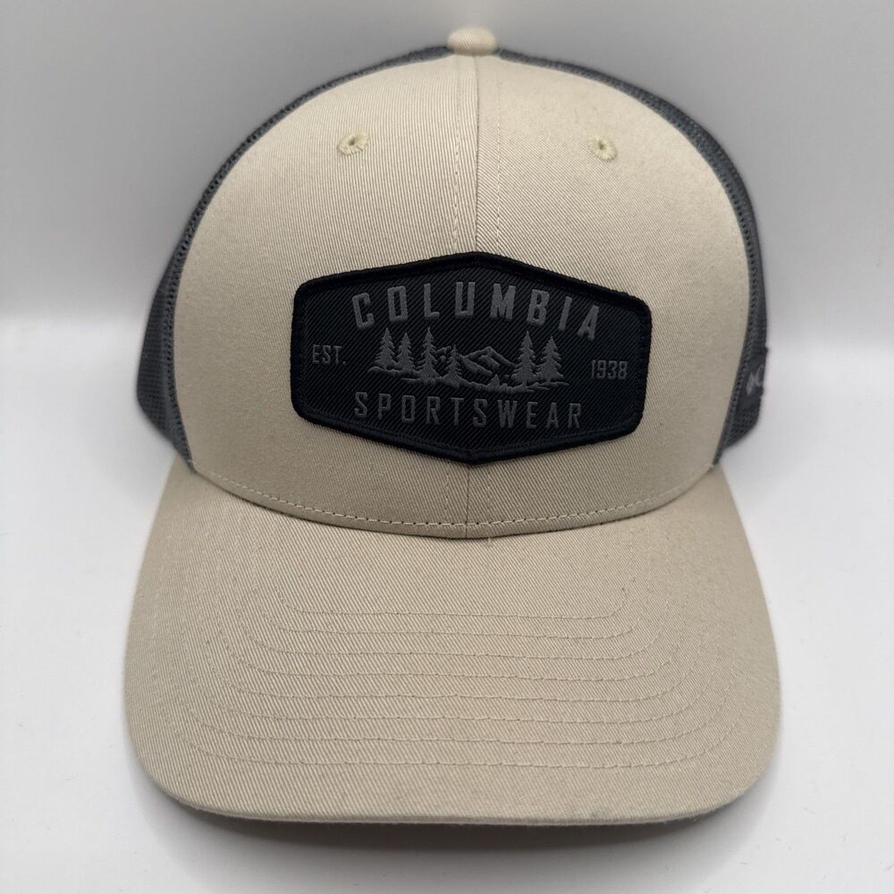 Columbia Sportswear Beige And Grey Men's Snapback  Spring Grove Trucker Hat